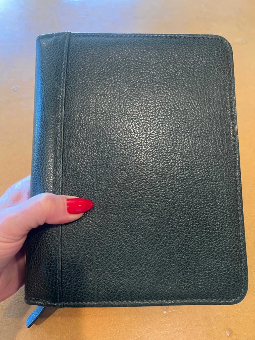 Classic Leather Binder/Carry case business- Dark Green